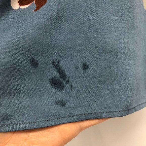 Urban Outfitters Blue Floral Layla Straight-Neck Tie-Back Midi Dress M - Picture 13 of 16